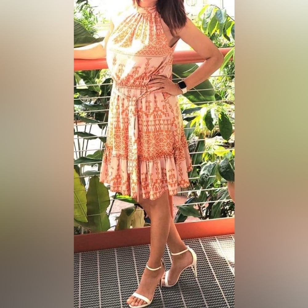 Aztec Print | Lightweight Casual Dress | Halter Neck